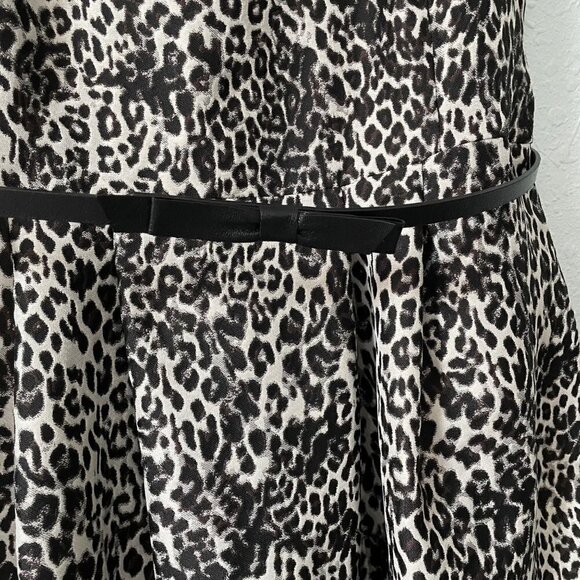 MaxMara Studio Sleeveless Animal Print A-Line Belted Dress Women's Size 8 Lined - Picture 3 of 9